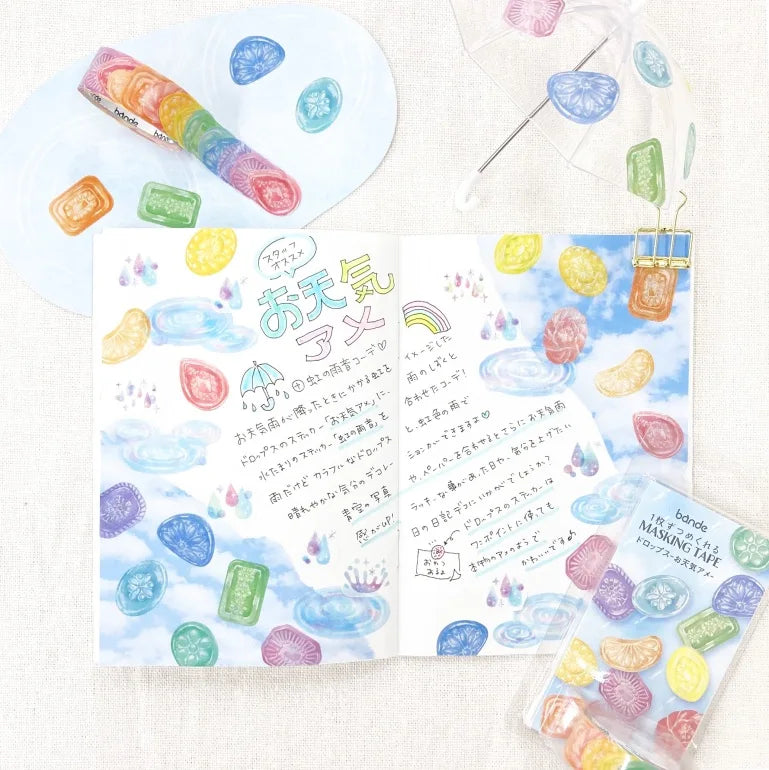 Washi Sticker Roll Series - Weather Drops Candy