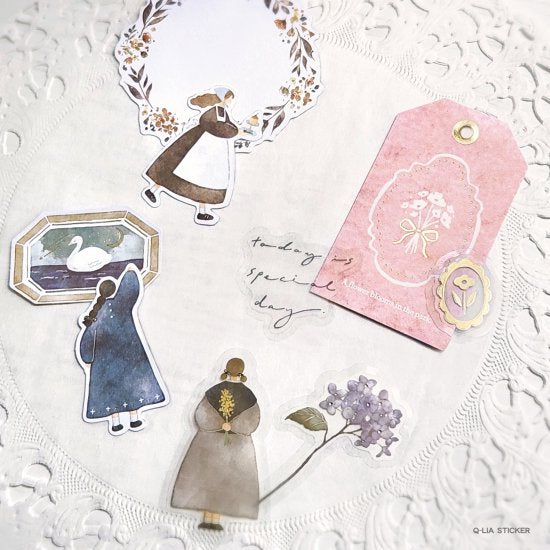 Mignonfeuille Series Gold Foil Sticker - Coffee