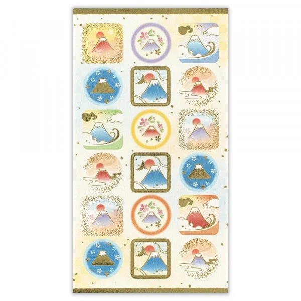 Japanese Style Gold Foil Series Sticker - Mount Fuji