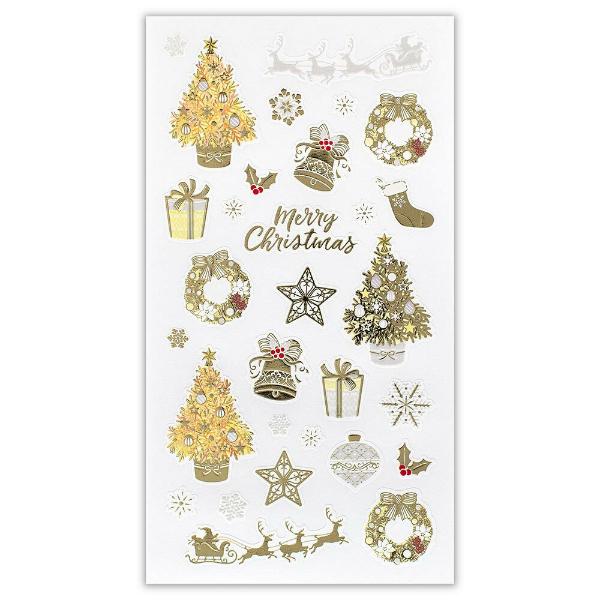 Pearl Series Gold Foil Sticker - Christmas Tree