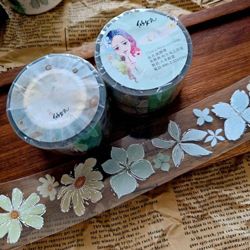 Fairy Maru - Flower Volume 19 Silver Galaxy Light Foil PET Tape Sample - 1 Loop (90cm)