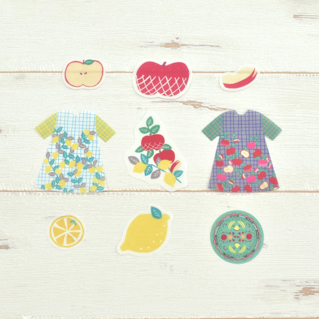 Flake Sticker Series designed by pu・pu・pu - Sandwiches & Bread / Lemons & Apples