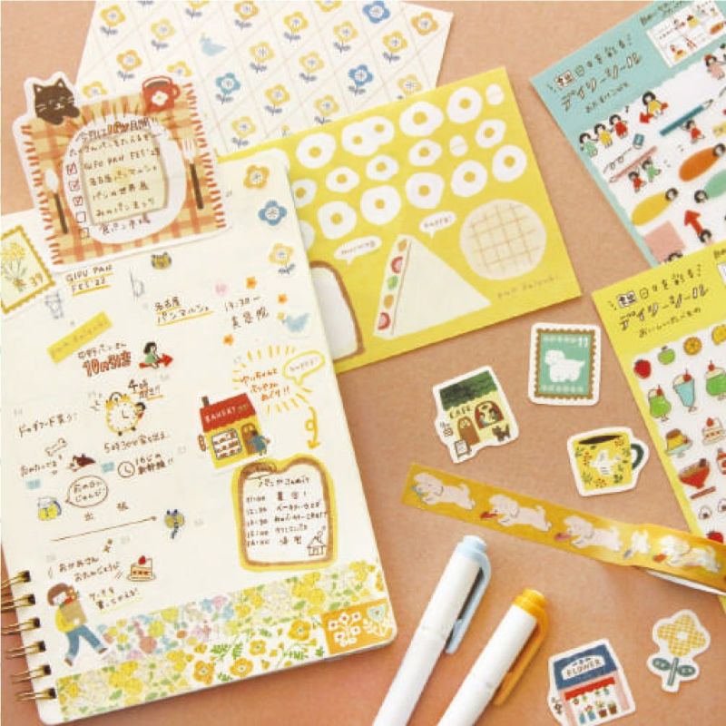 Japanese Mini Washi Letter Writing Set Relaxing Series - Flower and Pudding
