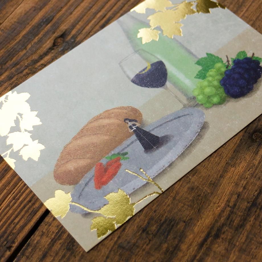 Foil Postcard designed by Akira Kusaka - Harvest Festival