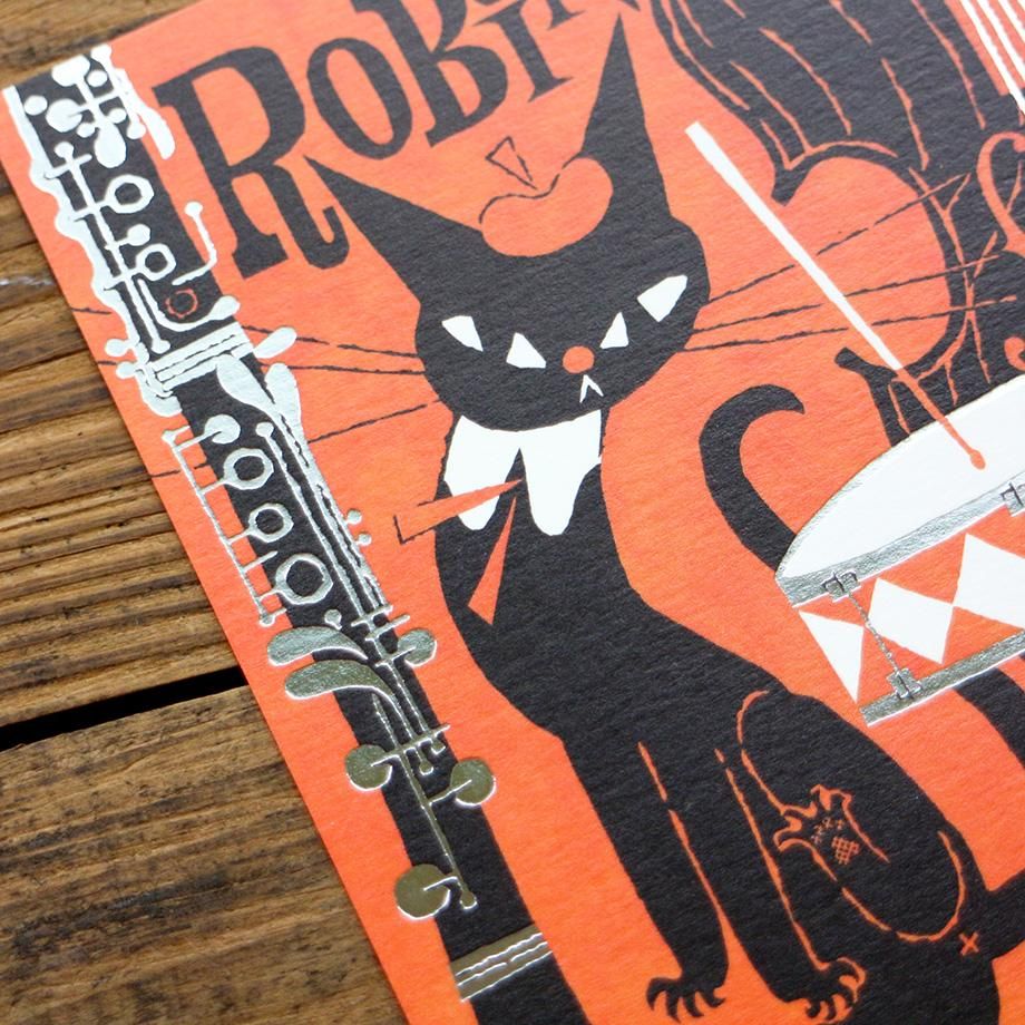 Foil Postcard designed by Black Neko Design - Musical Instrument