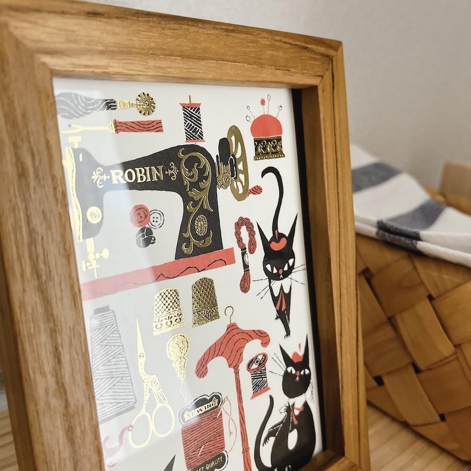 Foil Postcard designed by Black Neko Design - Sewing