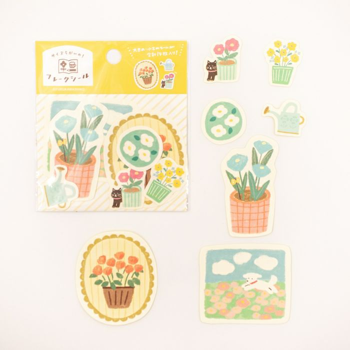 Furukawa Shiko Japanese Washi Flake Sticker Bag My Biyori Series Gardening