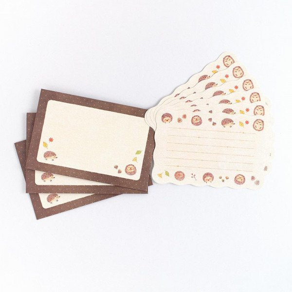 Mini Die cut Letter Writing Set Autumn Series - Hedgehog