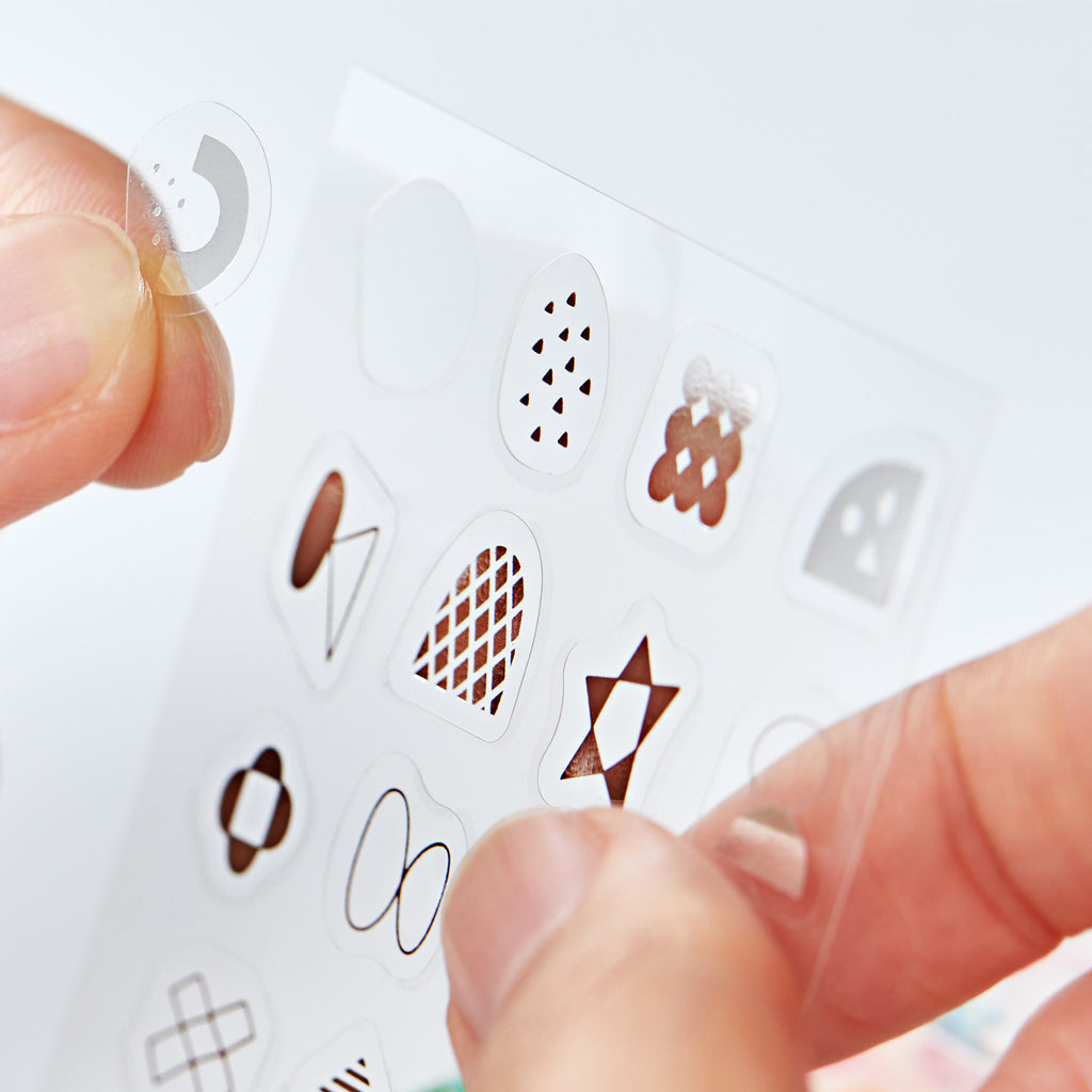 Hitotoki KITTA Collage Series Gold Foil Portable Sticker - Message