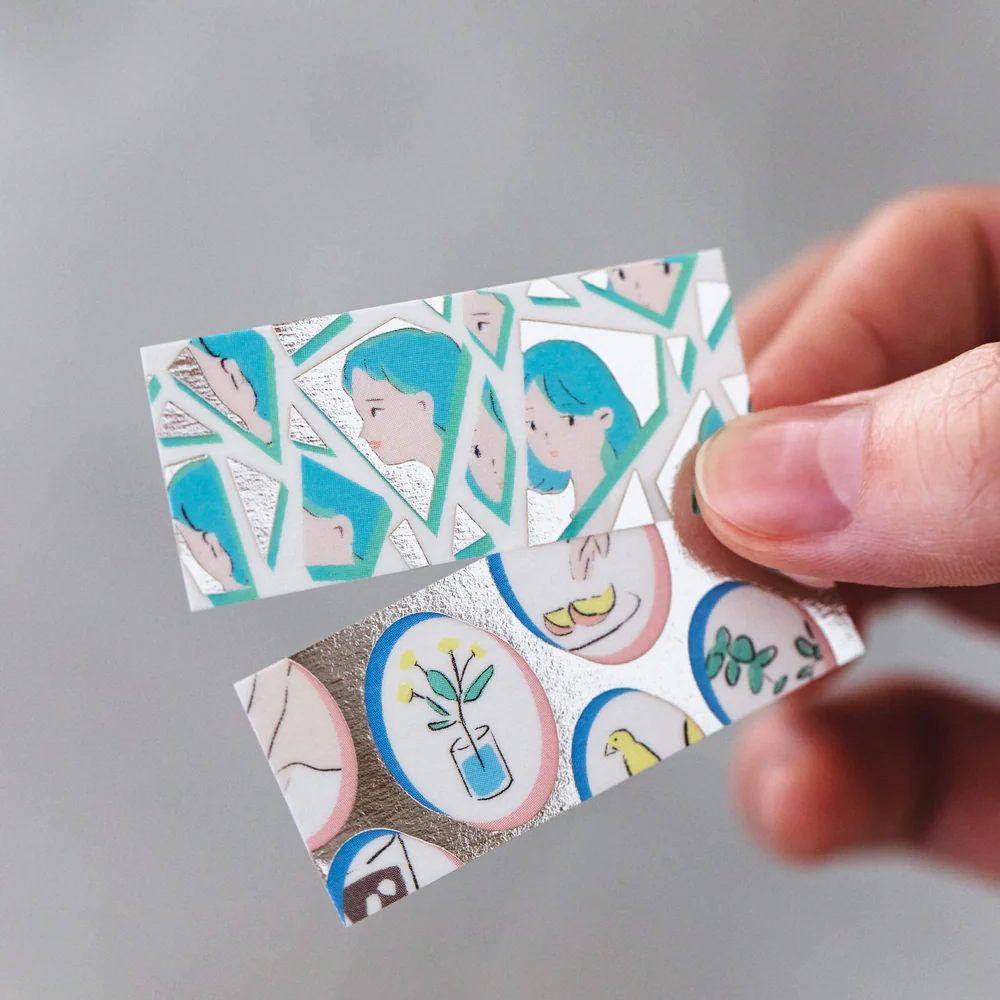 Hitotoki KITTA Wide Series Silver Foil Portable Sticker - Mirror