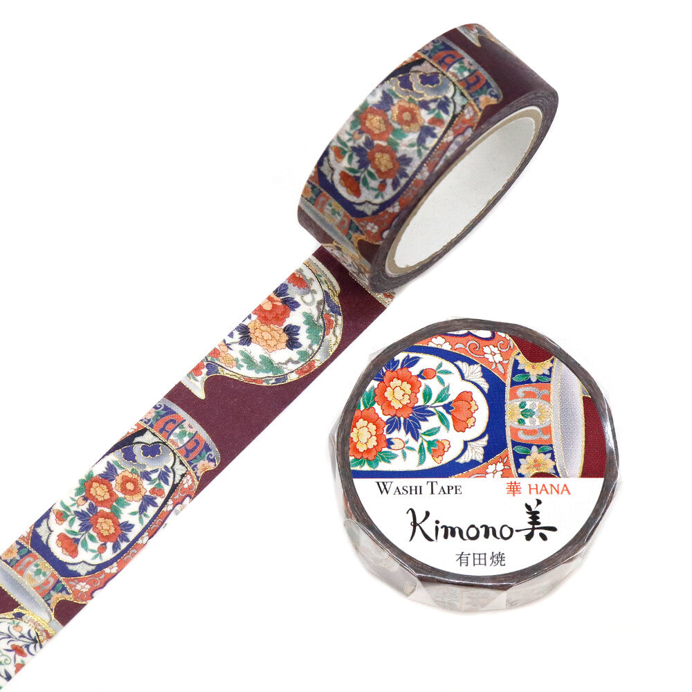 Kimono Hana Series Gold Foil Washi Tape - Aritayaki