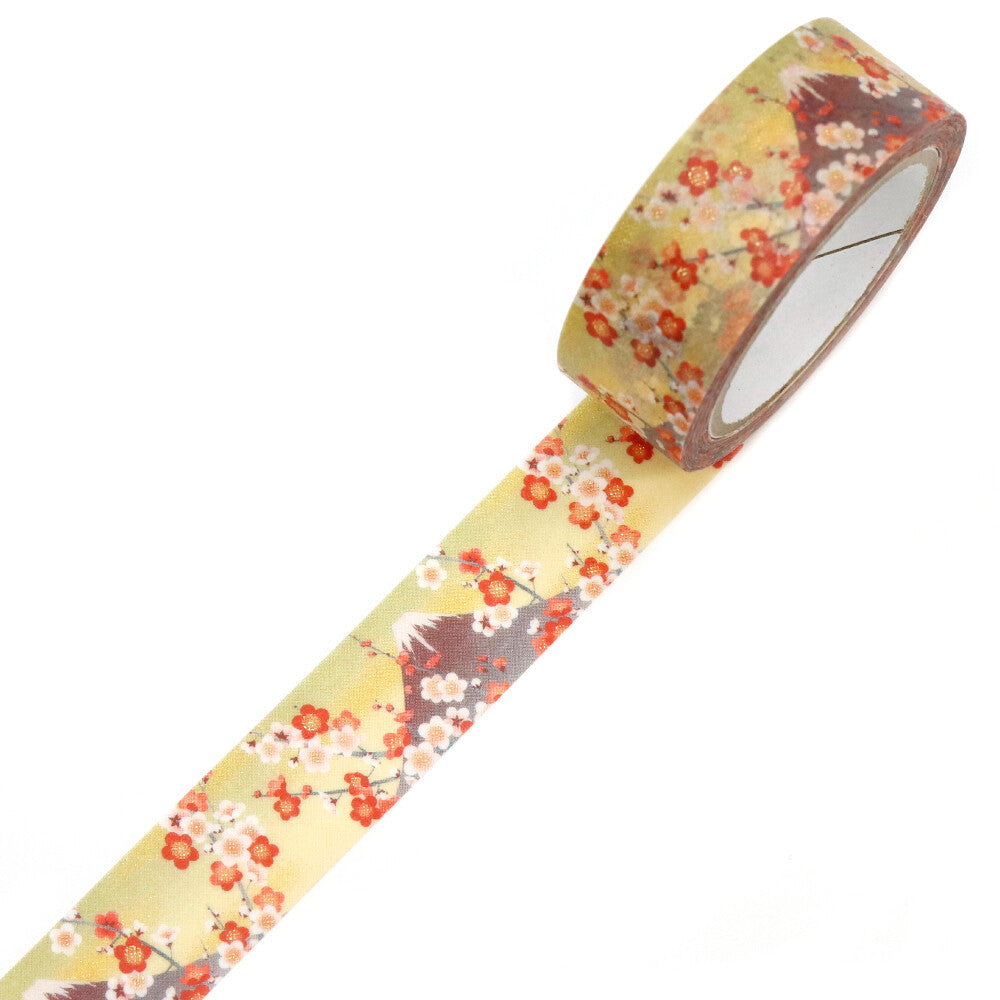 Kimono Yuu Series Gold Foil Washi Tape - Fuji and Ume