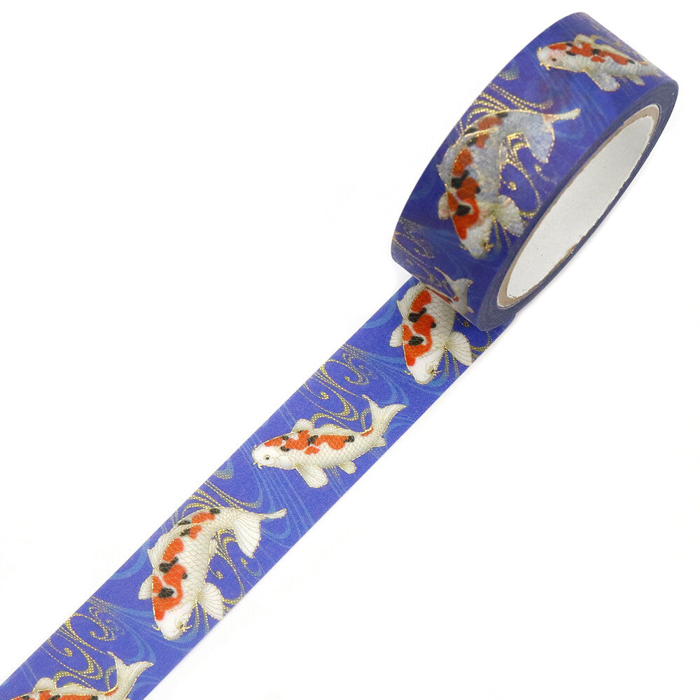 Kimono Yuu Series Gold Foil Washi Tape - Nishikigoi