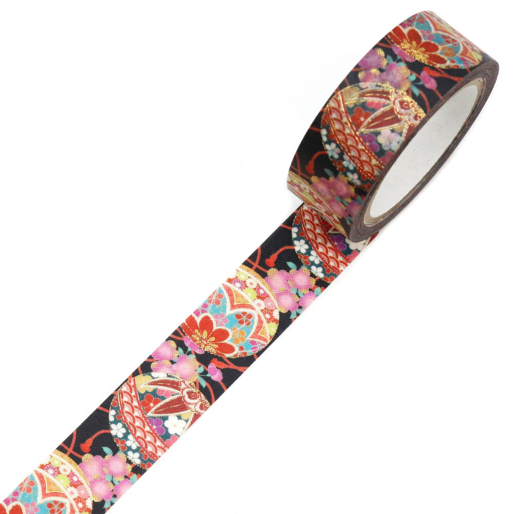 Kimono Yuu Series Gold Foil Washi Tape - Temari
