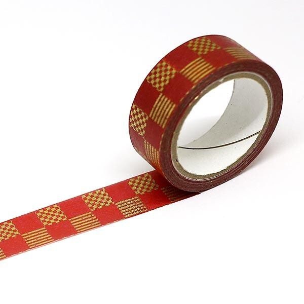 Kimono Zen Series Gold Foil Washi Tape GR-3003 Checkered Pattern