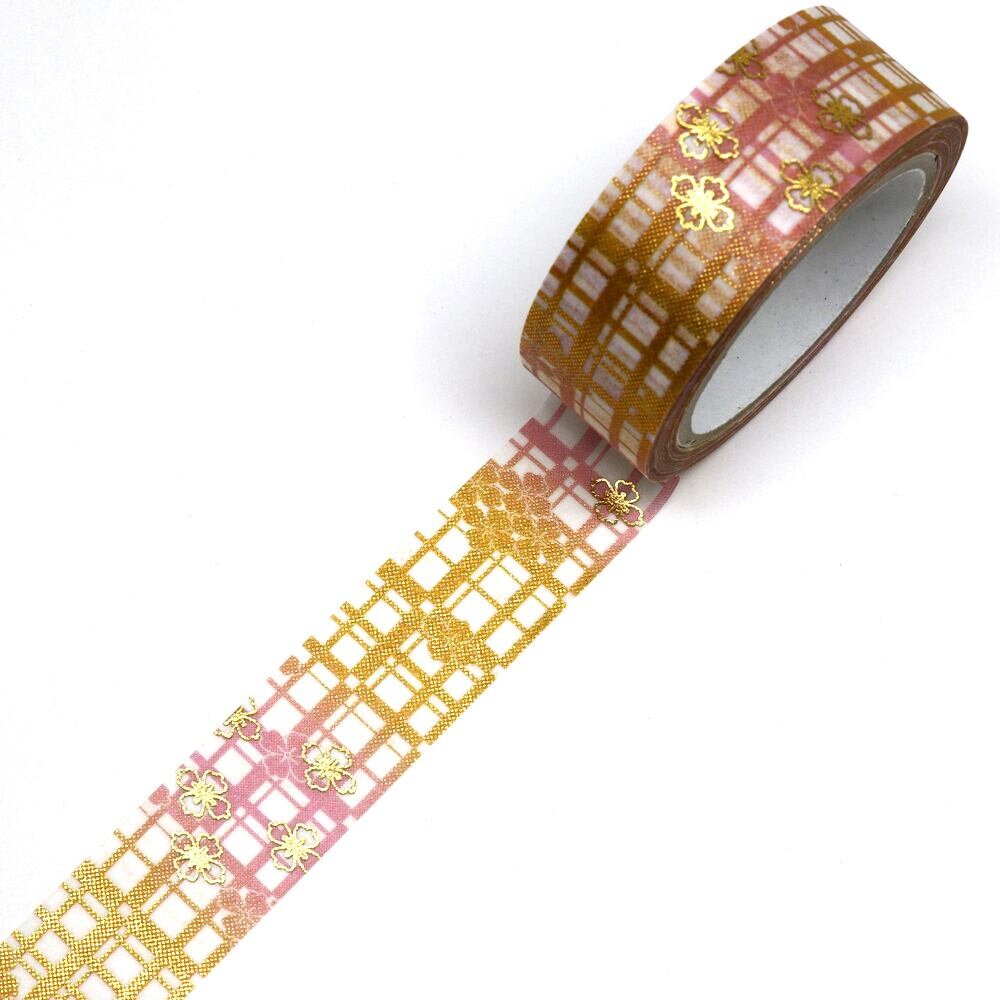 Kimono Zen Series Gold Foil Washi Tape GR-3023 Flower Grill