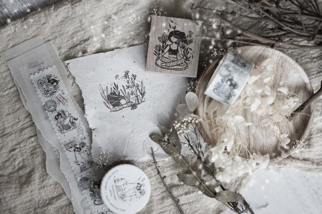 Monochrome Girls Series Rubber Stamp