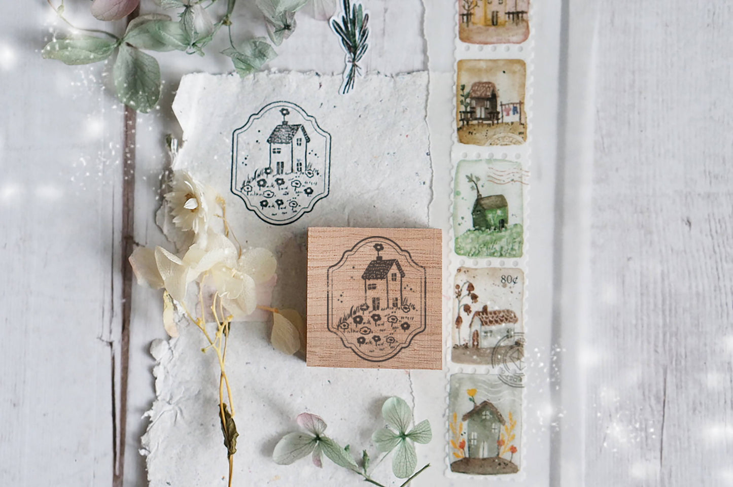 Mini House Series Rubber Stamp - Hill Top