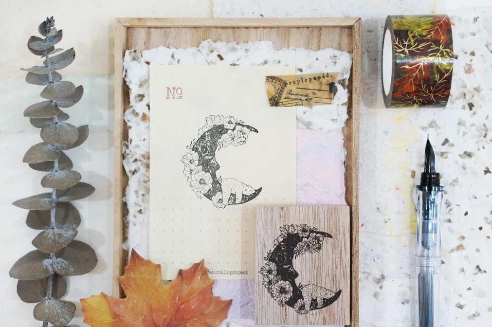Moon Bear Rubber Stamp
