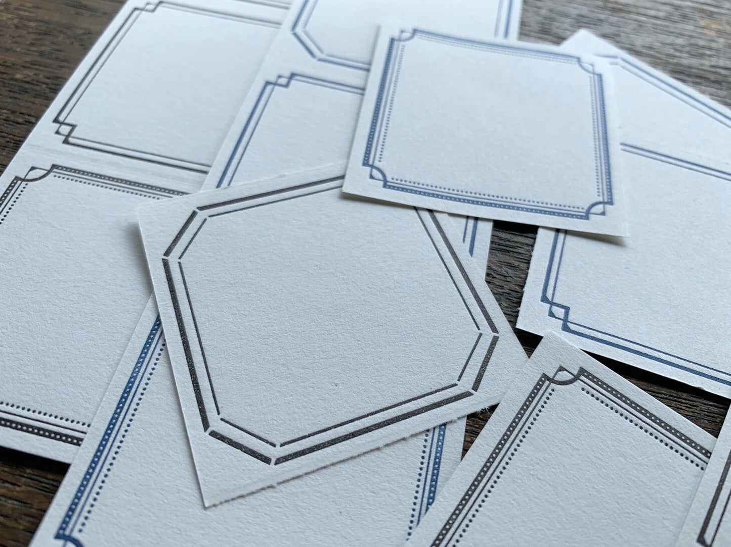 OEDA LETTERPRESS - 3 Pattern Letterpress Label Book - Blue & Black