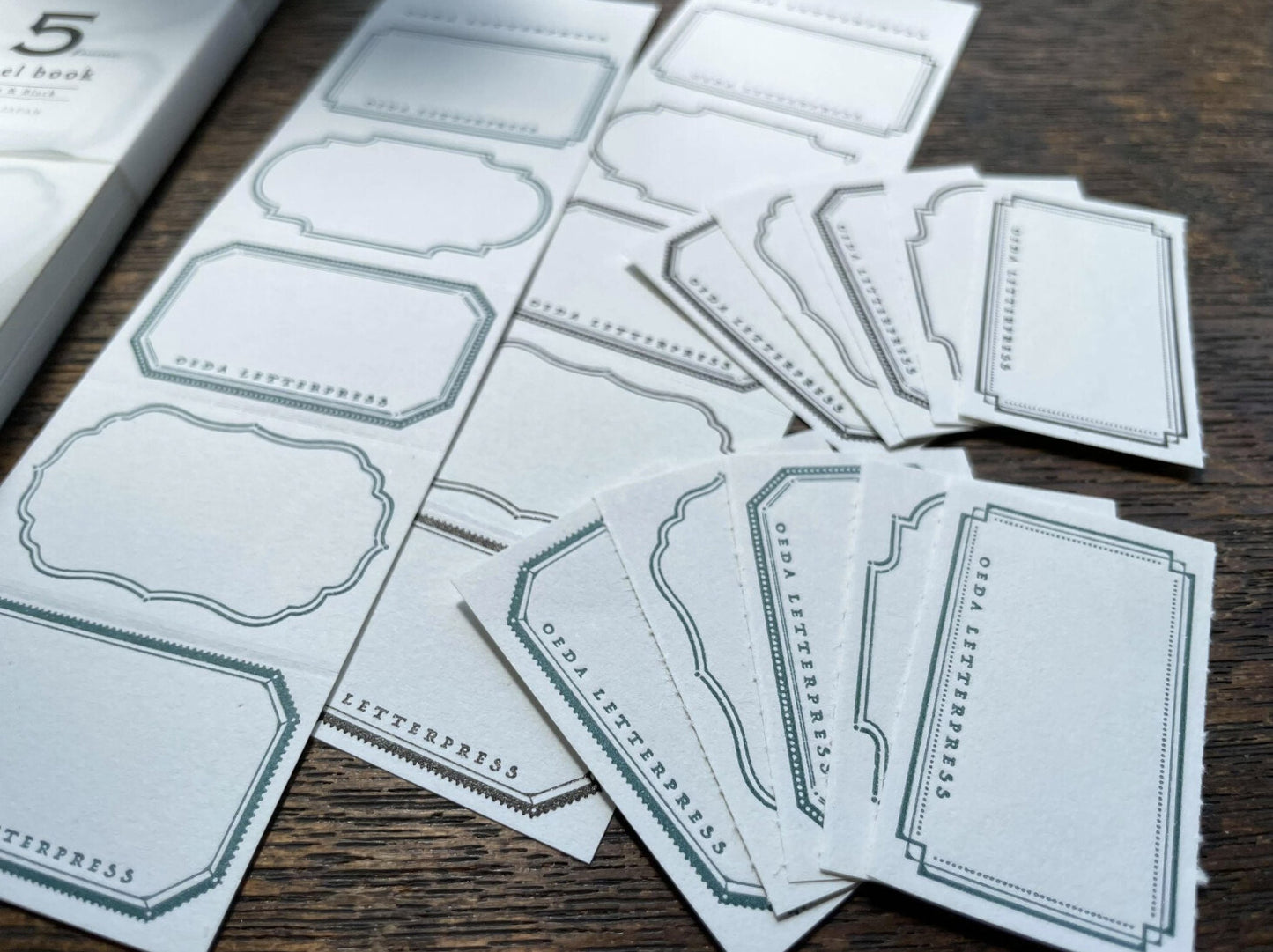 OEDA LETTERPRESS - 5 Frame Letterpress Label Book - Green & Black