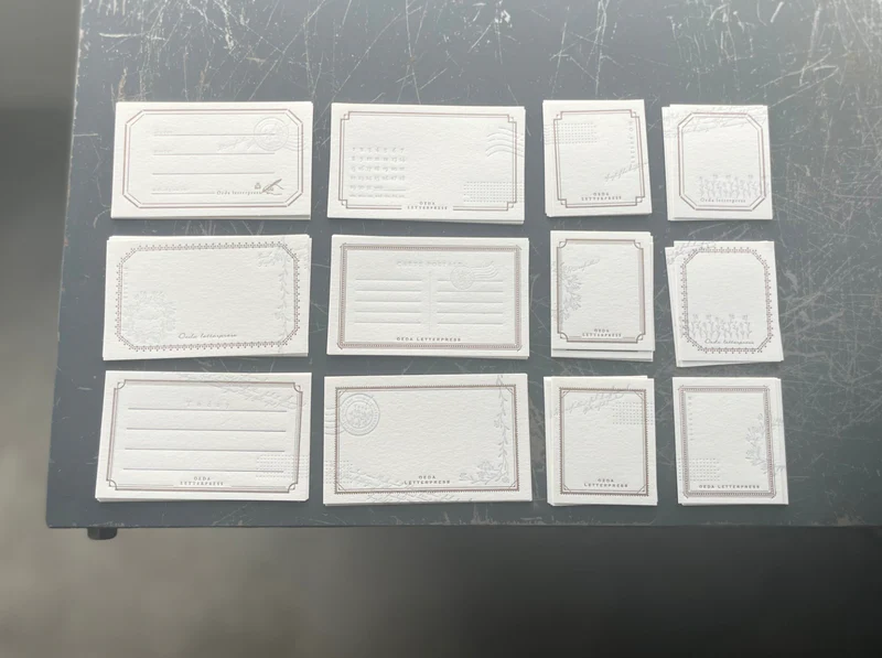 OEDA LETTERPRESS - Assorted Card Box / Mellow Silver