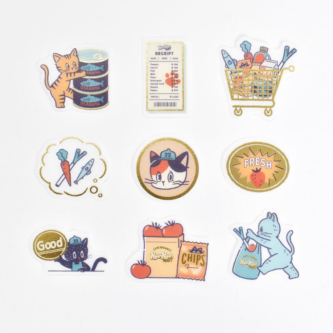 Gold Foil Flake Sticker Series designed by Obi-Wan - NyanNyan Mart —Sale Day— / —Weekday—