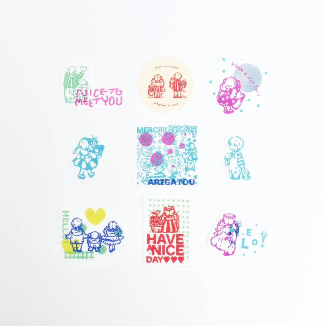 Flake Sticker Series designed by PEPIN - HELLO, BEAR! / HAVE A NICE DAY!