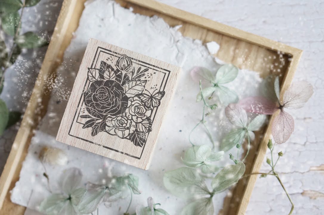 Polaroid Series Rubber Stamp - Roses