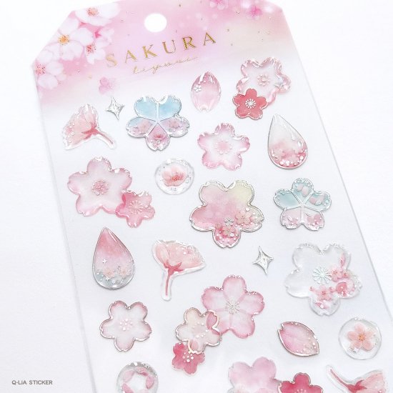Q-LIA - Sakura Biyori Series Aurora Foil Sticker - Sakura