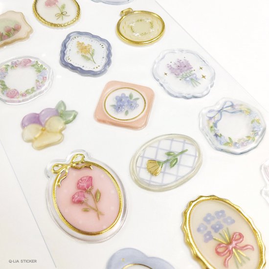 Q-LIA Sucré Brooch Series Gold Foil Sticker Flower