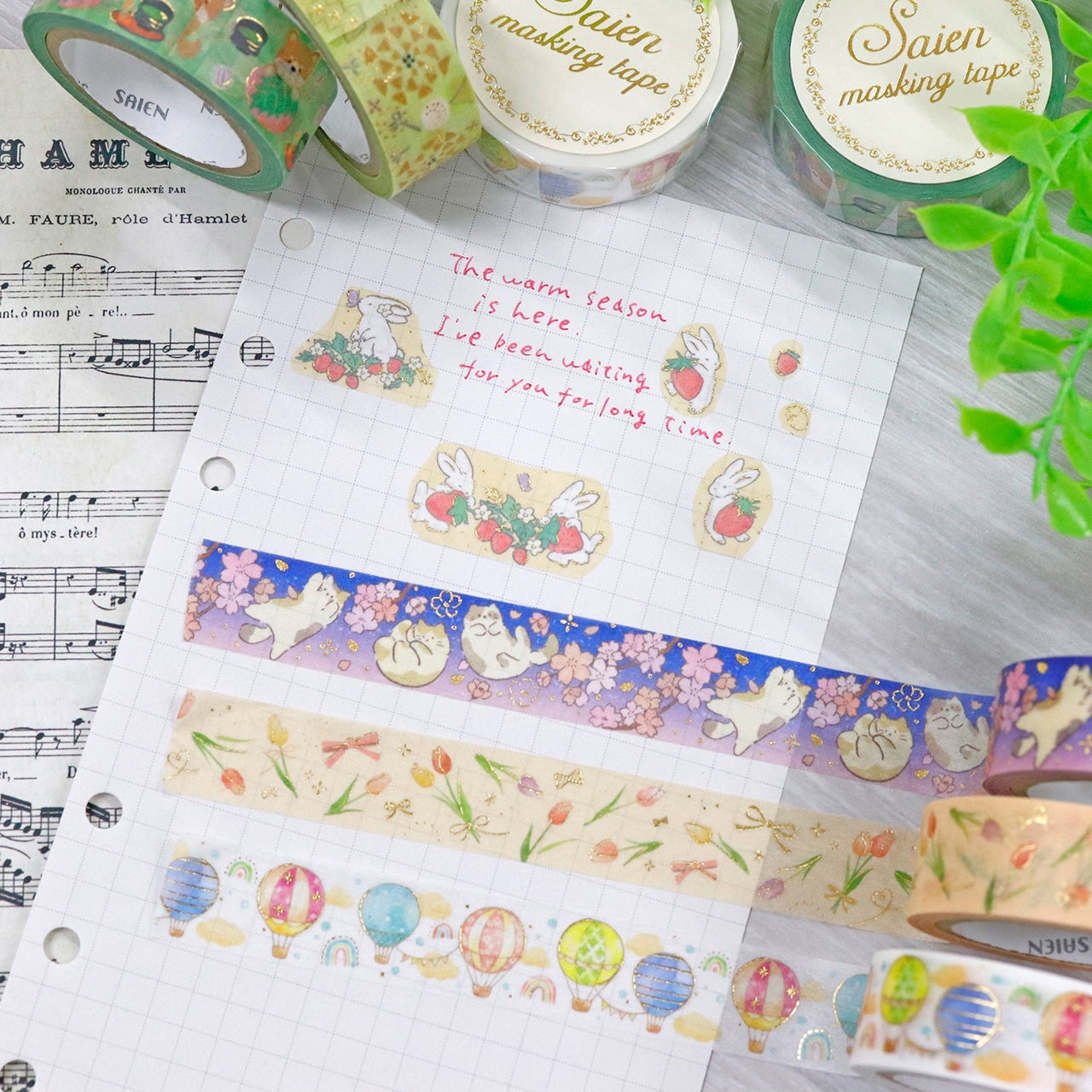 Saien Foil Series Gold Foil Washi Tape - Tulip