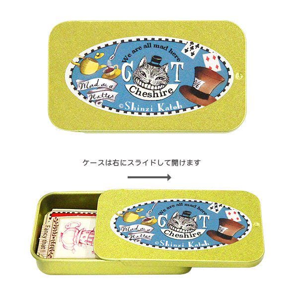Shinzi Katoh - Alice's Adventures in Wonderland Series Sticker Sliding Lid Tin Box - Golden Afternoon