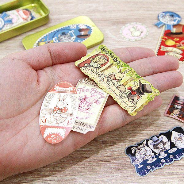 Shinzi Katoh - Alice's Adventures in Wonderland Series Sticker Sliding Lid Tin Box - Golden Afternoon