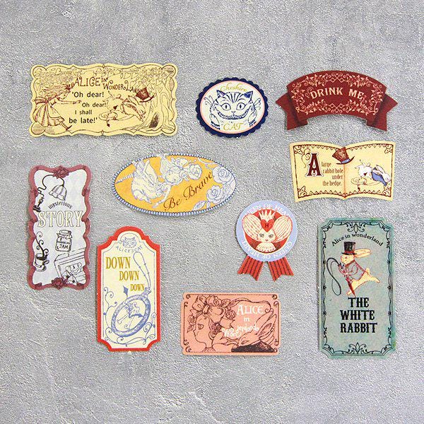 Shinzi Katoh - Alice's Adventures in Wonderland Series Sticker Sliding Lid Tin Box - White Rabbit