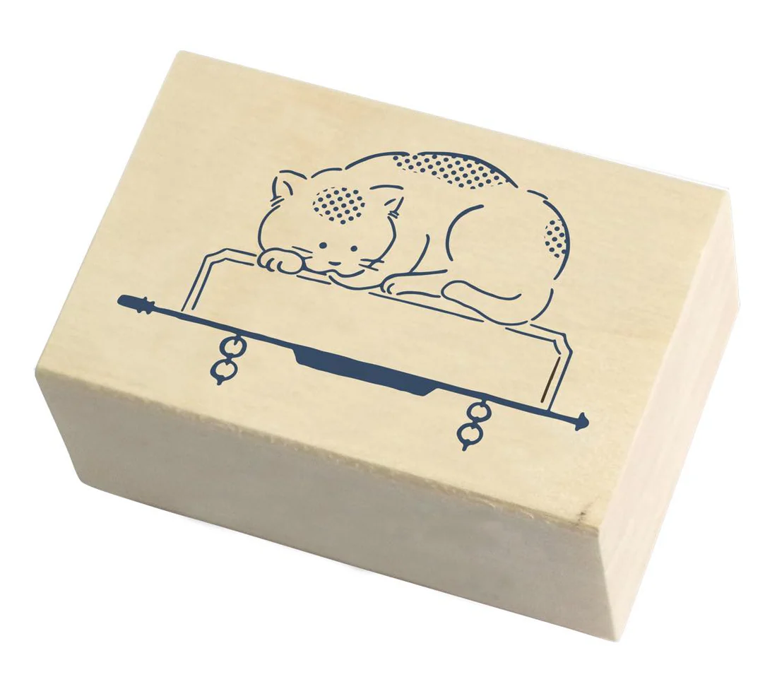 Masute no Aibo Series Wood Stamp - Signboard Cat