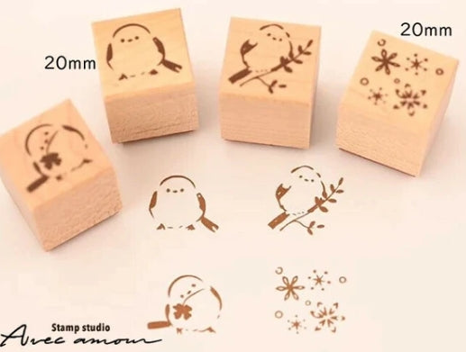 Stamp Studio Avec Amour - Mini Animal Stamp Set - Shimaenaga