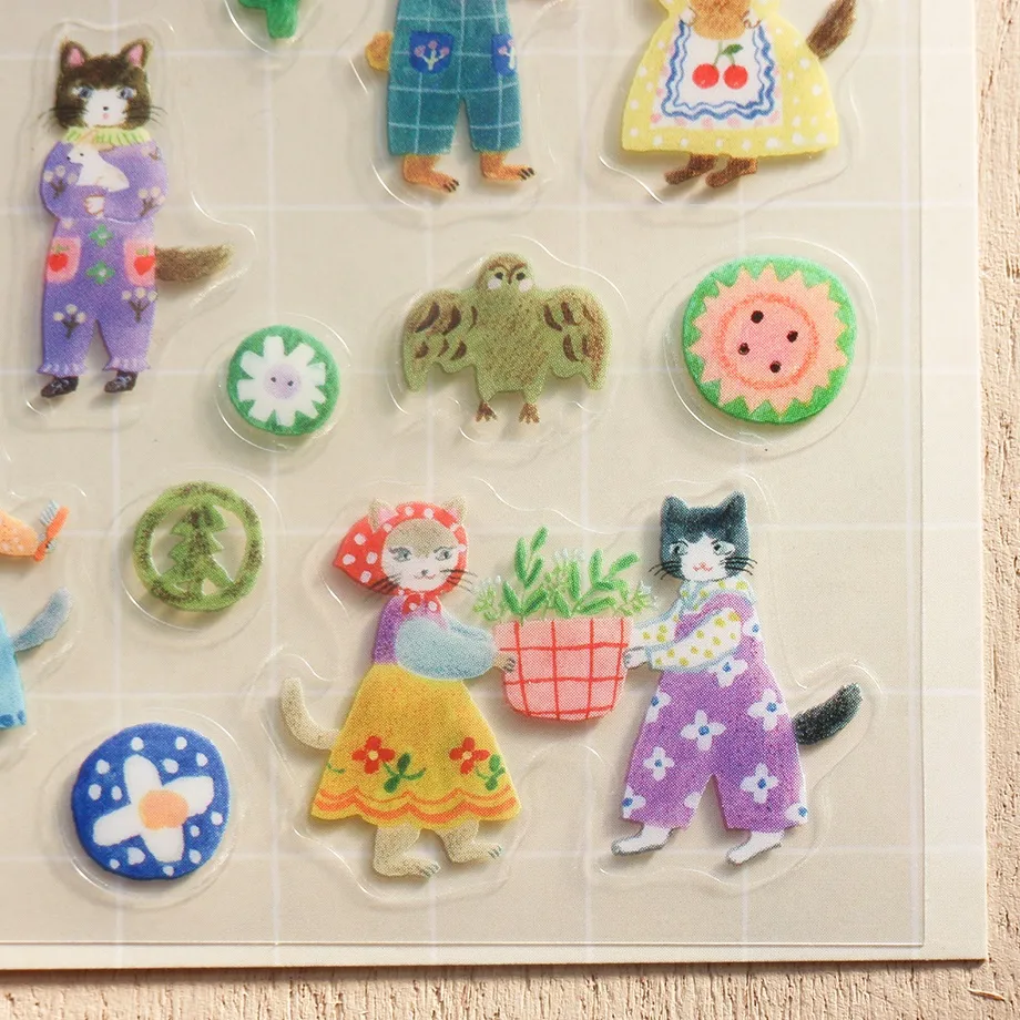 PET Sticker Series design by Aiko Fukawa - Cats and Buttons
