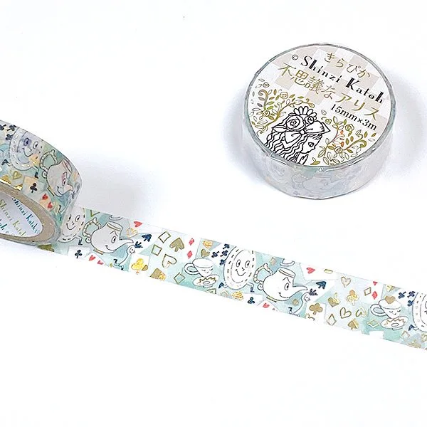 Alice in Wonderland Series Gold Foil Washi Tape - Picnic