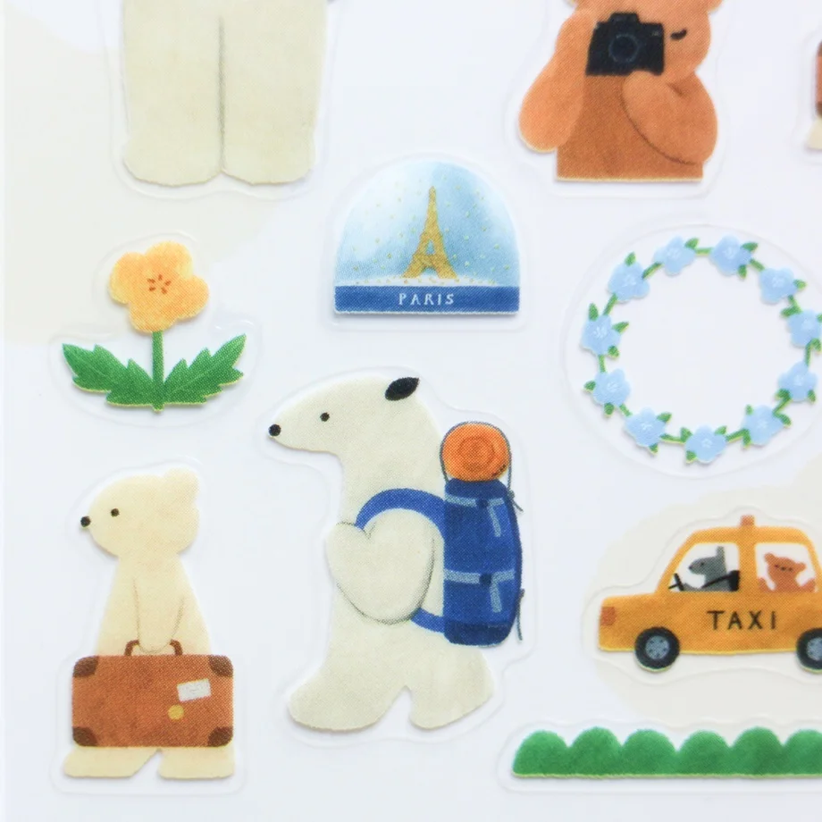 PET Sticker Series design by Maniko Fukuoka - Let's go on a Trip