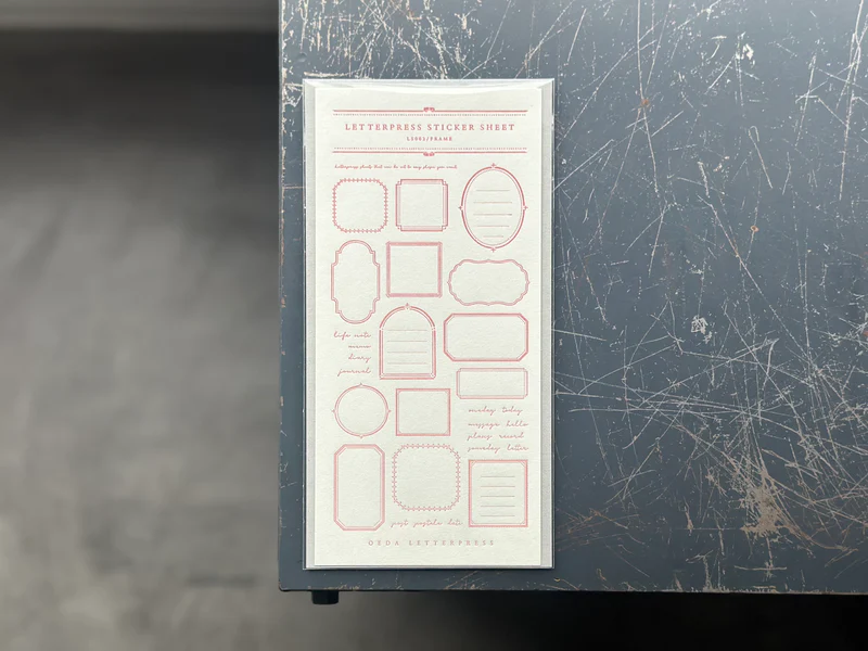 Letterpress Sticker Sheet - Frame