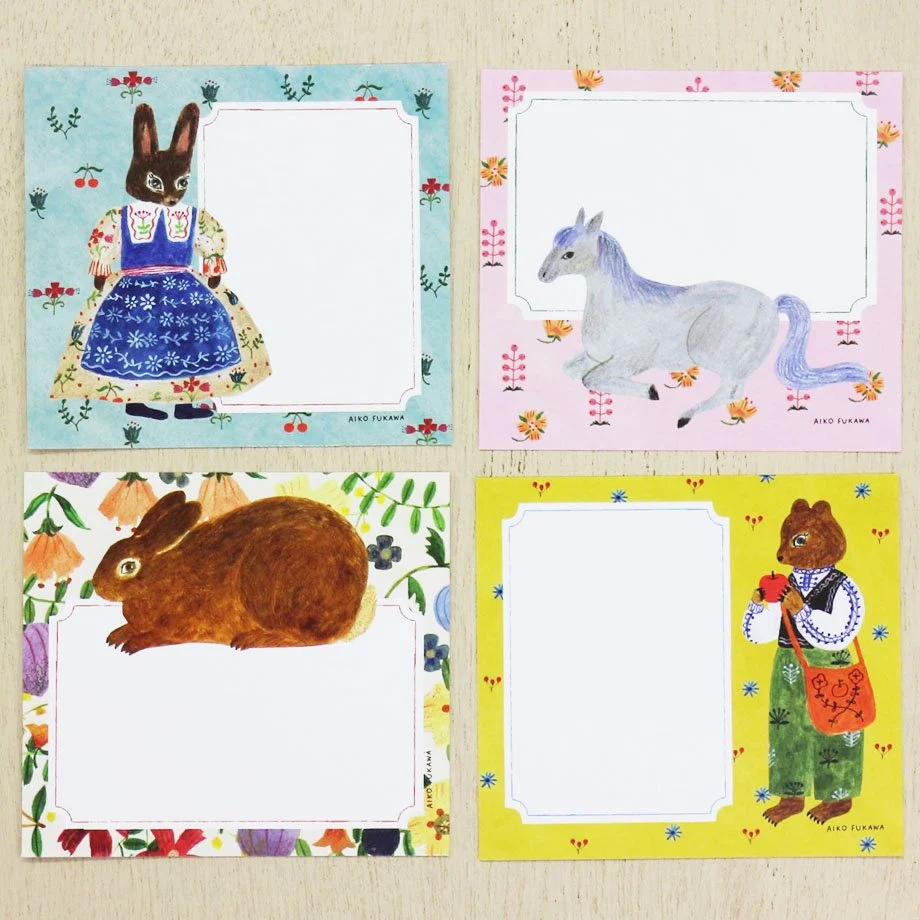 Memo Pad Series designed by Aiko Fukawa - Flower and Animals