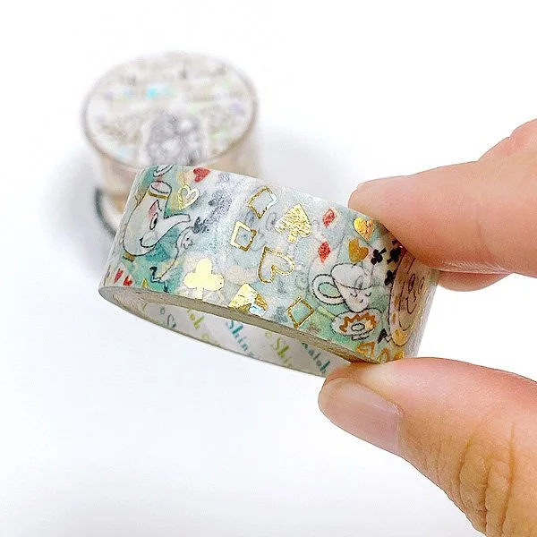 Alice in Wonderland Series Gold Foil Washi Tape - Picnic