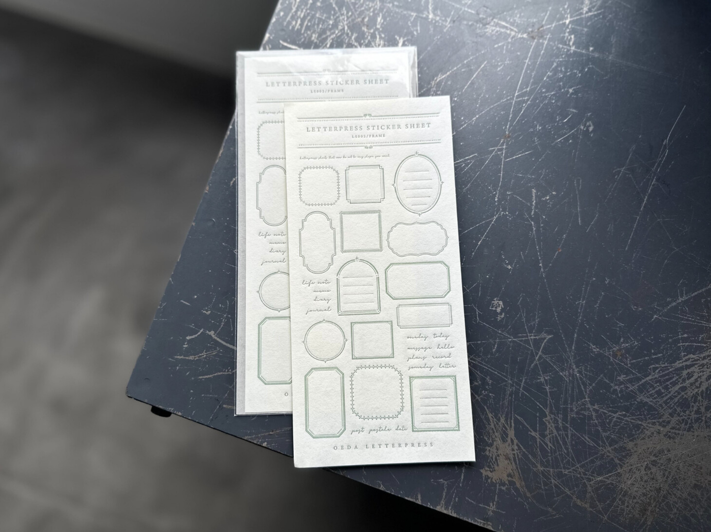 Letterpress Sticker Sheet - Frame