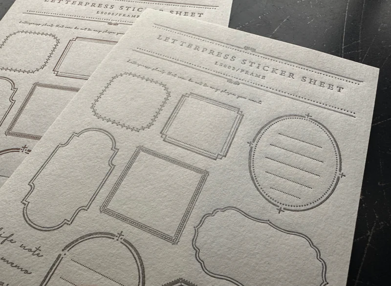 Letterpress Sticker Sheet - Frame Vol.2