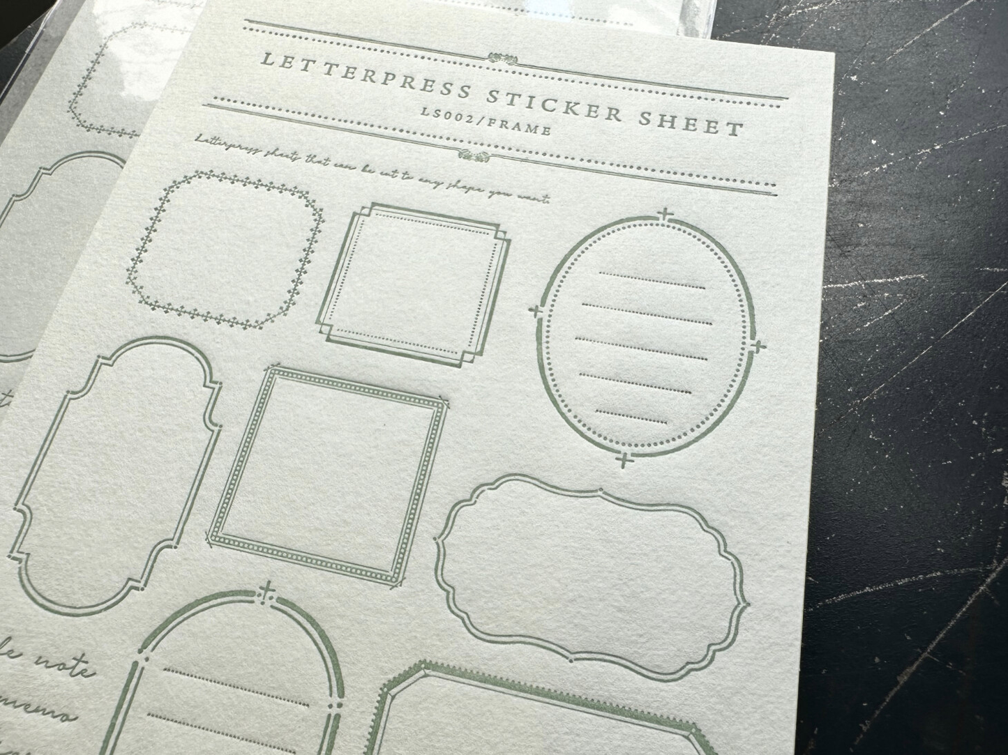 Letterpress Sticker Sheet - Frame