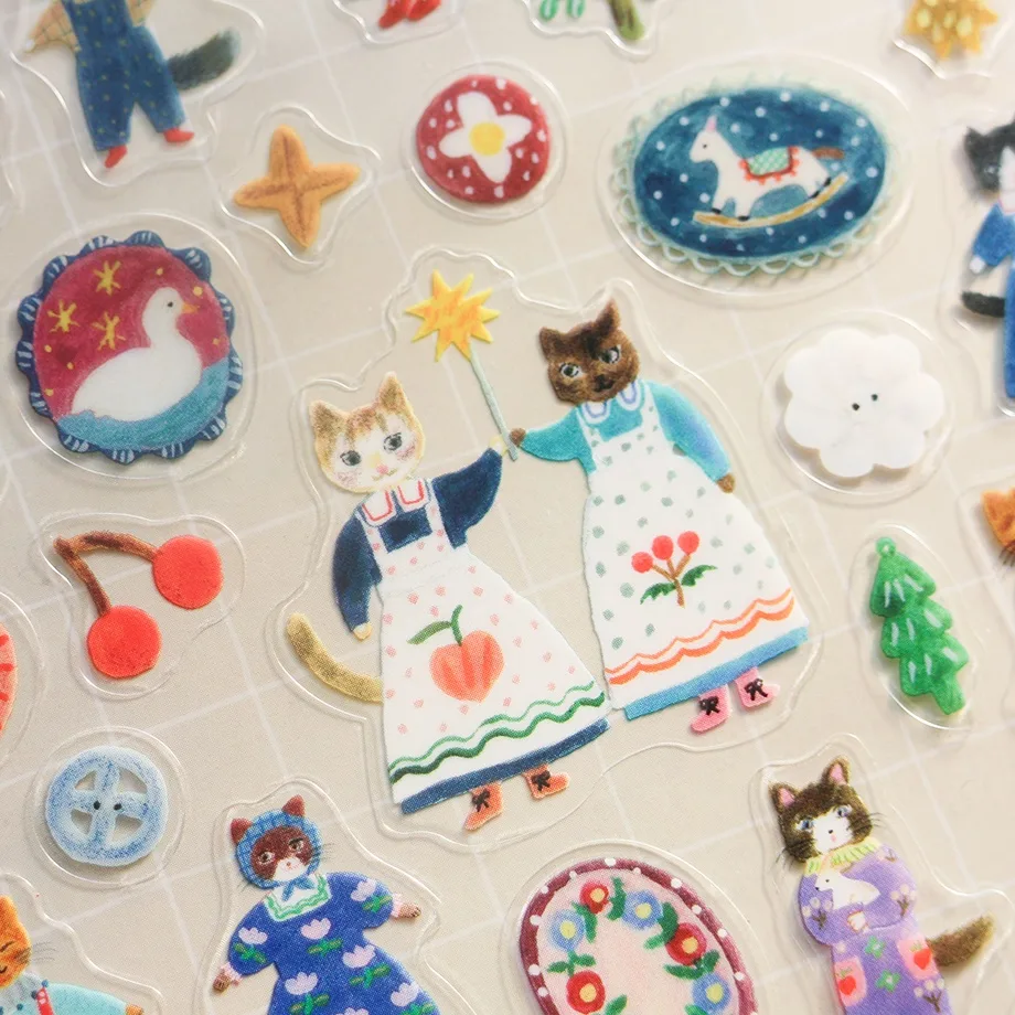 PET Sticker Series design by Aiko Fukawa - Cats and Buttons