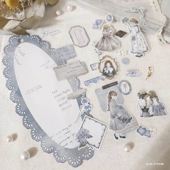 Elle Noire Series Gold Foil Sticker - Navy