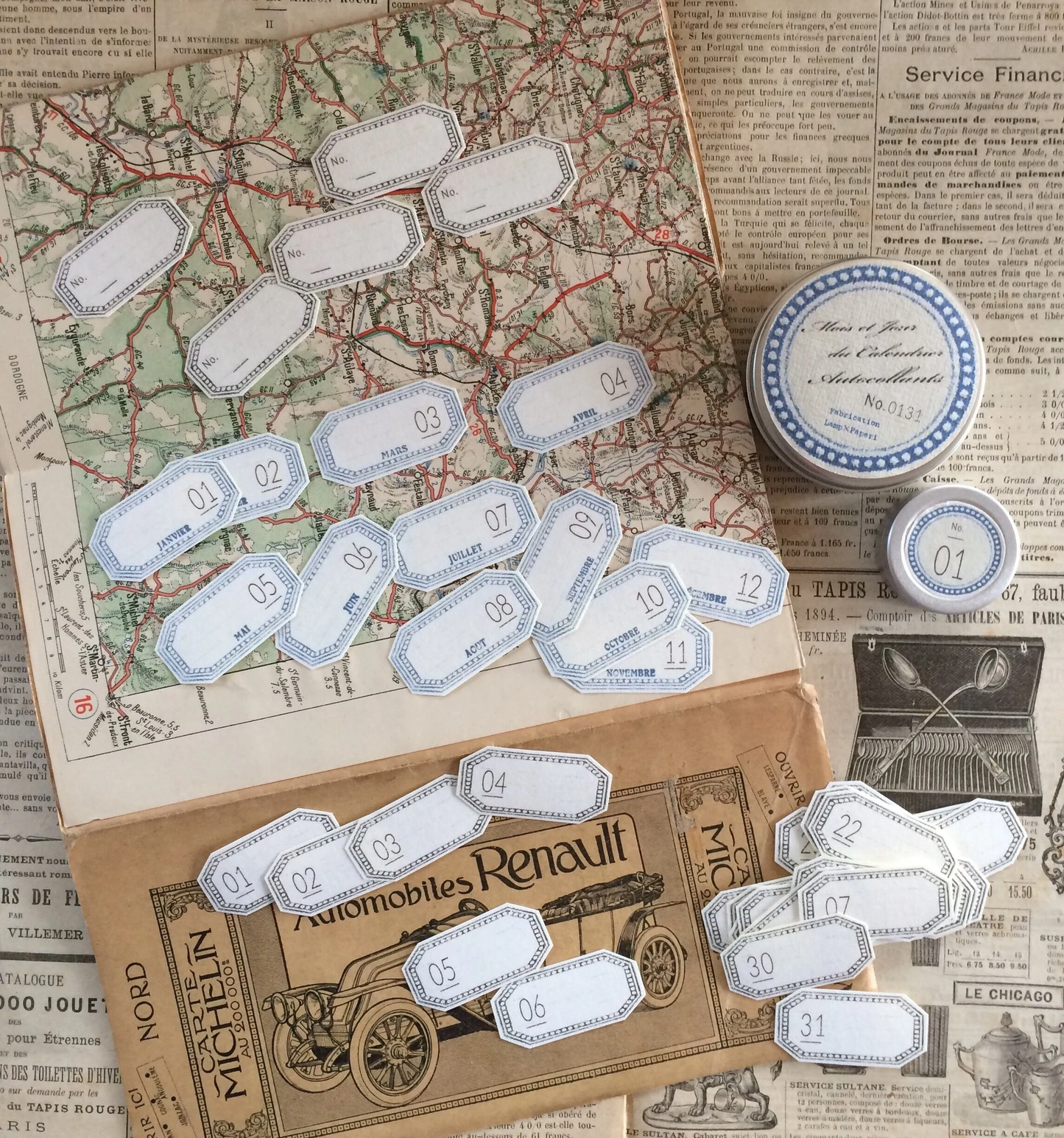 Handmade Month and Date Sticker Can