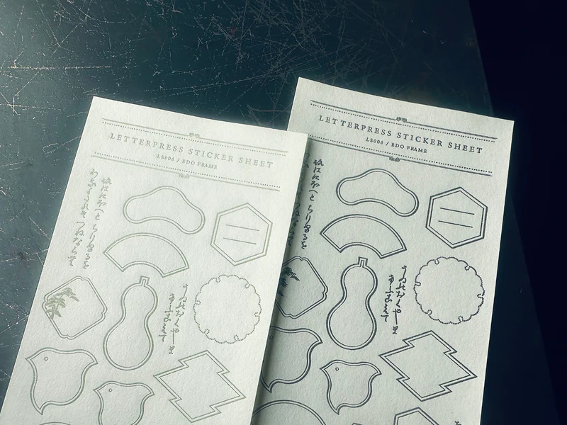 Letterpress Sticker Sheet Collaboration with Wacca Japan - EDO Frame
